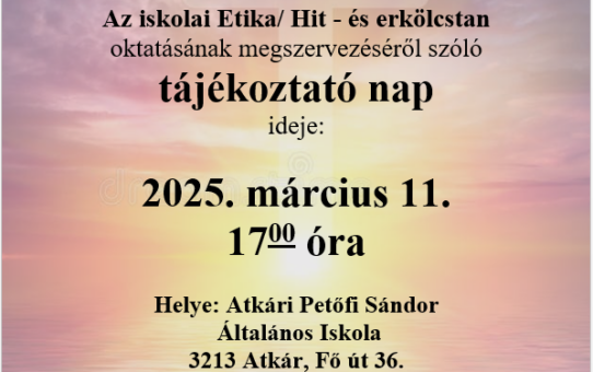 Hitoktatás 2025-2026-os tanévben
